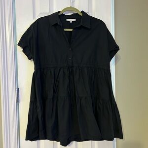 HYFVE Black Tiered Babydoll Dress